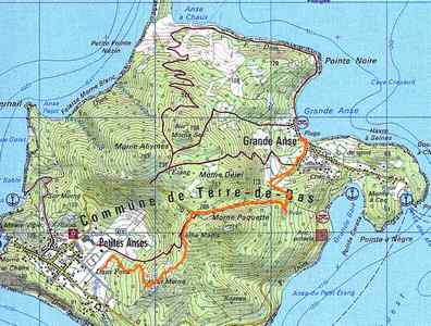 carte trace orange terre de bas guadeloupe