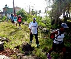 depart trace bleue, terre de bas, guadeloupe