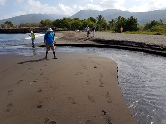 plage de l`étang Mamalier ravine belair cote sous le vent guadeloupe