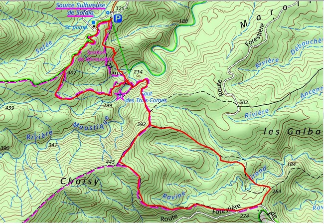 saut 3 cornes Carte