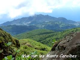 vue sur monts carabes , soufrière, guadeloupe